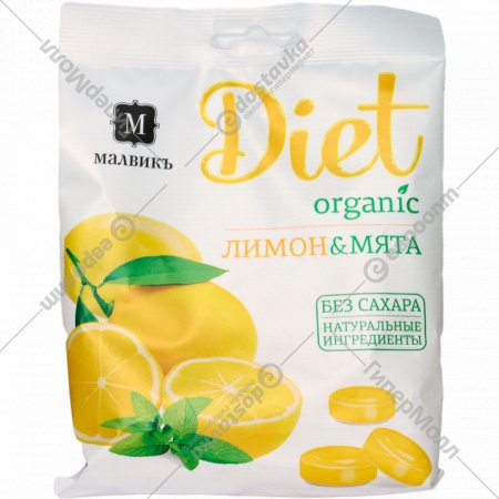 Карамель леденцовая «Малвикъ» Diet, лимон и мята, 50 г