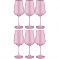 Набор бокалов для вина «Bohemia Crystal» Sandra Pink, 6 штук, 450 мл