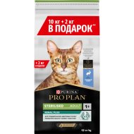 Корм для кошек «Pro Plan» Sterilised Adult OptiRenal, кролик, 10+2 кг