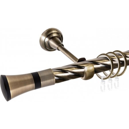 Карниз «АС Форос» Grace, D25К, Антик, Люксор антик черный, 1.4 м