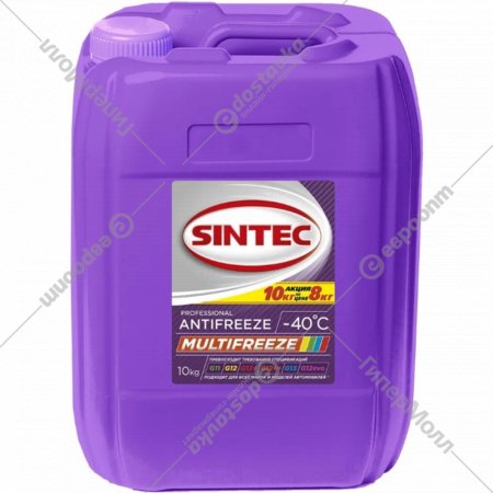 Антифриз «Sintec» G12 Multi Freeze, 800541, фиолетовый, 10 кг