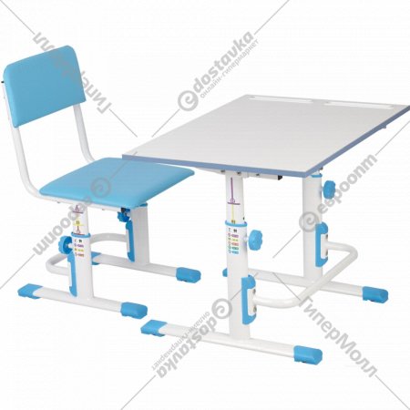 Парта+стул «Polini Kids» Simple, 0002441.17, белый/синий