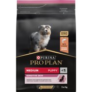 Корм для щенков «Pro Plan» Puppy Medium Sensetive Skin, лосось, 3 кг