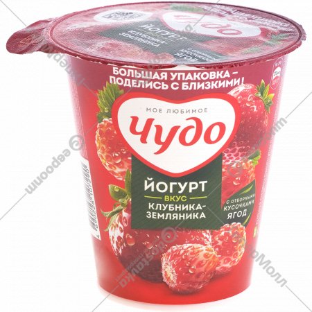 Йогурт питьевой «Чудо» клубника-земляника, 2%, 290 г