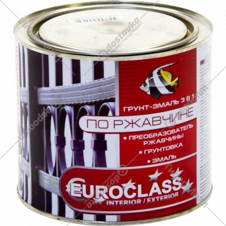 Грунт-эмаль «Euroclass» По Ржавчине, Белый, 1.9 кг