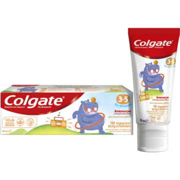 Зубная паста «Colgate» 3-5, апельсин, без фторида, 60 мл