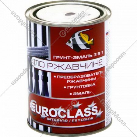 Грунт-эмаль «Euroclass» По Ржавчине, Темно-Зеленый, 0.9 кг
