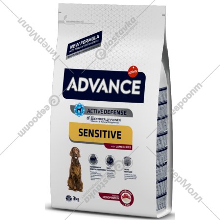 Корм для собак «Advance» Sensitive, ягненок и рис, 3 кг