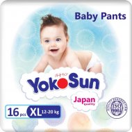Подгузники-трусики детские «YokoSun» размер XL, 12-20 кг, 16 шт