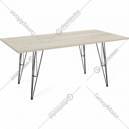 Обеденный стол «Sheffilton» SHT-TU10/120/80 ЛДСП, черный муар/дуб беленый, 164058
