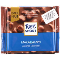 

Шоколад"РИТТЕР СПОРТ"(мол/Макадамия)100г