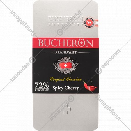 Шоколад горький «Bucheron» с вишней и острым перцем чили, 72%, 100 г
