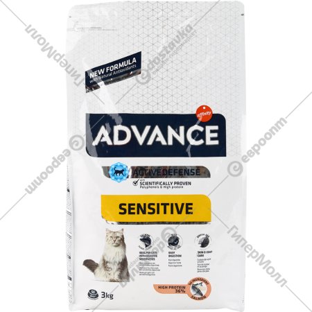 Корм для кошек «Advance» Sensitive, лосось и рис, 3 кг