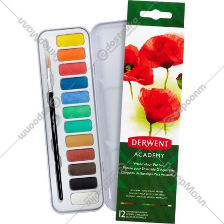 Набор акварельных красок «Derwent» 12 цветов, 2301955