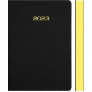 Ежедневник «deVente» Duo, 2023, А5, черный с желтым, 2232307, 352 страницы