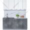 Готовая кухня «Интерлиния» Мила Лайт 1.7, белый платинум/бетон портленд/белый гранит