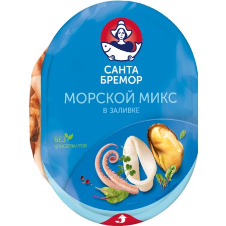 Коктейль из морепродуктов Санта Бремор Морской микс в заливке, 180 г