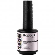 Базовое покрытие для ногтей «Kapous» Lagel, Вrilliant Base Coat Pink Leaf, розовая поталь, с шиммером, 2939, 15 мл