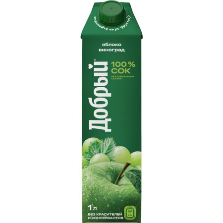 Сок «Добрый» яблочно-виноградный, 1 л