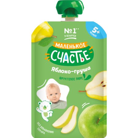 Пюре «МАЛЕНЬКОЕ СЧАСТЬЕ» (ябл/груш) 85г