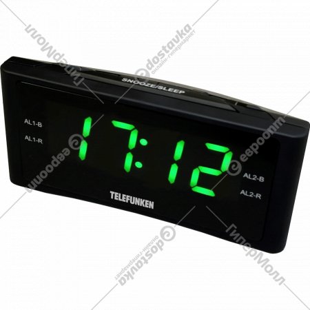 Радиочасы «Telefunken» TF-1712, черный/зеленый