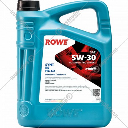 Моторное масло «ROWE» Hightec Synt RS SAE 5W-30 HC-C2, 20113-0050-99, 5 л
