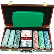 Набор для покера, 6643-B1, в чемодане, 300 фишек