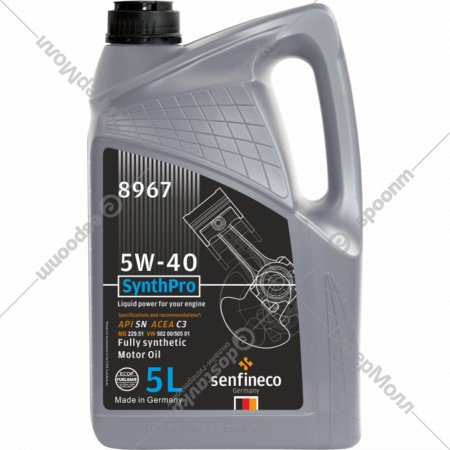 Моторное масло «Senfineco» SynthPro 5W-40 API SN Acea C3, 8967, 5 л