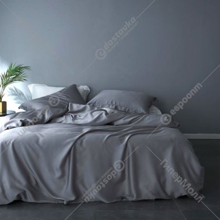 Комплект постельного белья «Царство сновидений» Сатин Серый, 1.5-спальный