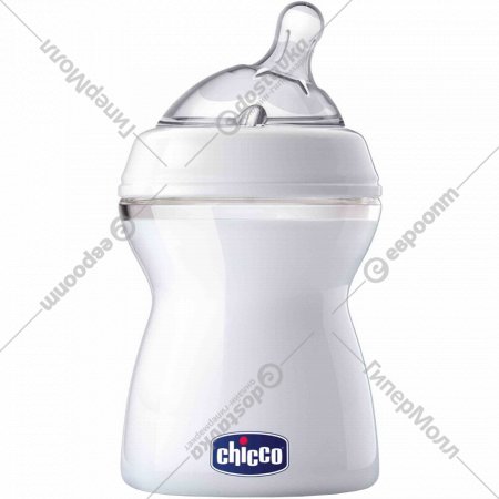Бутылочка «Chicco» Natural Feeling, с силиконовой соской с наклоном, 2+, белая, 250 мл