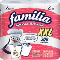 

Полотенце бум."FAMILIA XXL"(бел,2сл)2шт