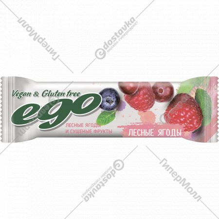 Протеиновый батончик «Ego» фруктово-ягодный, лесные ягоды, 40 г
