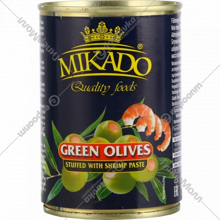 Оливки «Mikado» зеленые, фаршированные креветками, 300 г