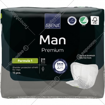 Прокладки одноразовые для взрослых «Abena» Man Formula 1 Premium, 15 шт