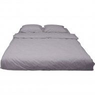 Комплект постельного белья «AksHome» Серый, 2-спальный, перкаль 6793-12-1