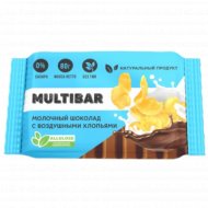 Молочный шоколад «Multibar» с воздушными хлопьями, без сахара, 95 г