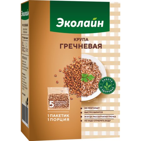 Крупа гречневая «Эколайн» ядрица, 5х100 г