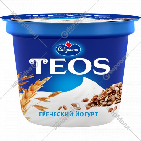 Йогурт греческий «Teos» злаки с клетчаткой льна, 2%, 250 г