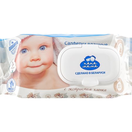 Салфетки влажные детские Zala с экстрактом хлопка, 72 шт