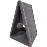 Когтеточка «Cat House» треугольная 0.55, ковролин серый