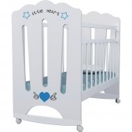 Кроватка для младенцев «VDK» Little Heart, колесо-качалка, белый