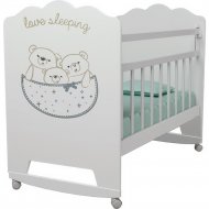 Кроватка для младенцев «VDK» Love Sleeping, колесо-качалка, белый