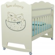 Кроватка для младенцев «VDK» Love Sleeping, колесо-качалка, слоновая кость