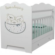 Кроватка для младенцев «VDK» Love Sleeping, маятник-ящик, белый