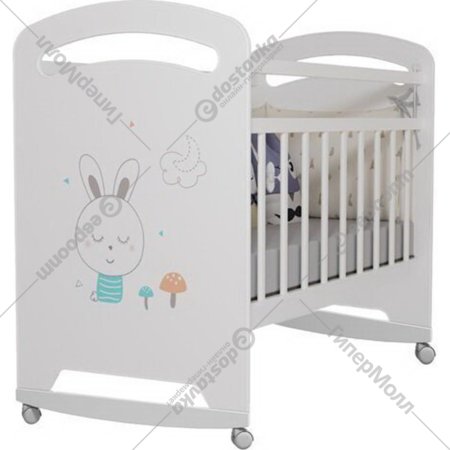 Кроватка для младенцев «VDK» Lucy, колесо-качалка, белый