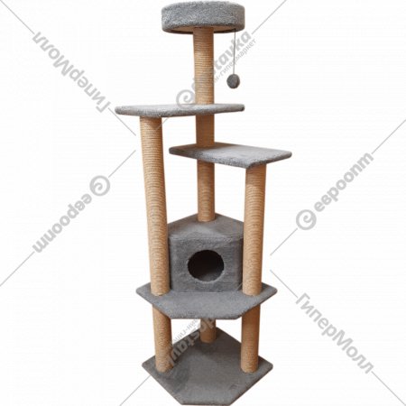 Комплекс для кошек «Cat House» Торнадо 1.80, джут серый