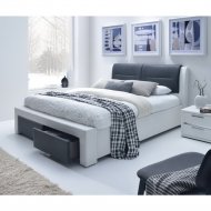 Кровать «Halmar» Cassandra-S, белый/черный, 140х200 см