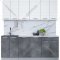 Готовая кухня «Интерлиния» Мила Лайт 2.0-60, белый платинум/бетон портленд/белый гранит