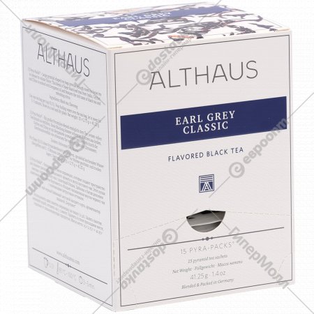 Чай черный «Althaus» Pyra Pack, эрл грей классик, 15х2.75 г