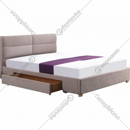 Кровать «Halmar» Merida, светло-серый, 160х200 см